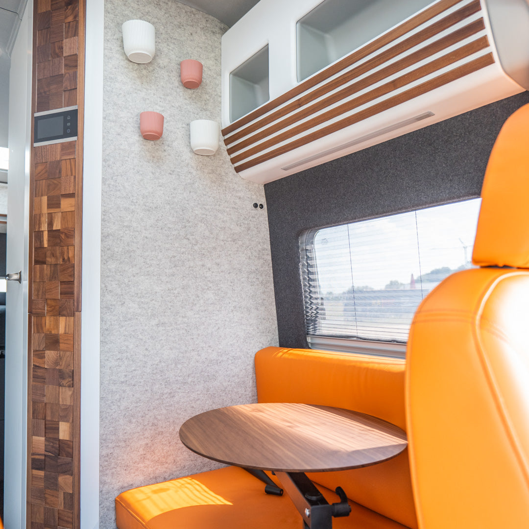 Wollfilzwand zum Bad (im Wohnraum) - VW Grand California